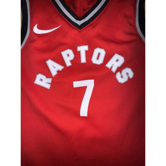 Toronto Raptors Jersey, #7 Kyle Lowry, Nike Kids Medium (5/6) Red. PRE-OWNED. - Picture 2 of 7